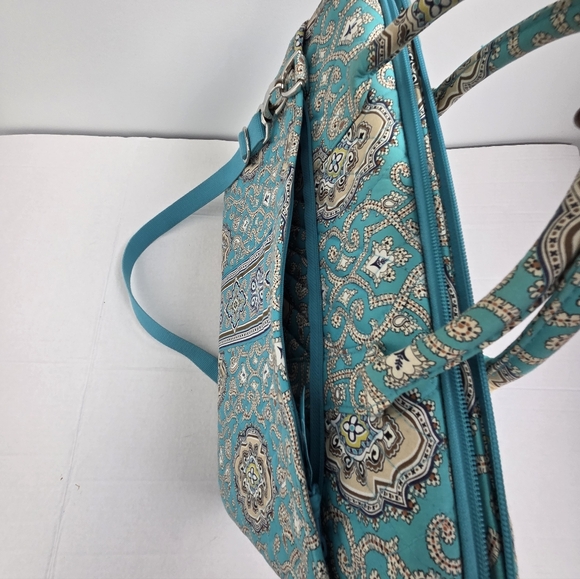 Vera Bradley Laptop Hard-core Organizer Blue Multicolor Quilted Tech Bag - Picture 9 of 11